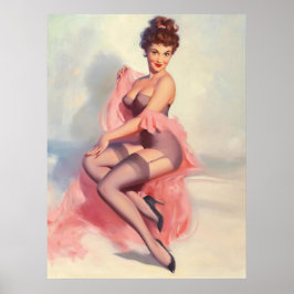 Pin-up Mooi In Roze Poster