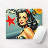 Pin Up  Nose Art Style Mousepad Muismat (Met muis)