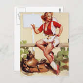 Pin-up ophalen briefkaart (Voorkant / Achterkant)