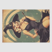 Pin-up optie: Retro Witch Decoupage Tissuepapier (Voorkant)