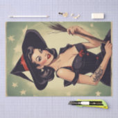 Pin-up optie: Retro Witch Decoupage Tissuepapier (Craft)