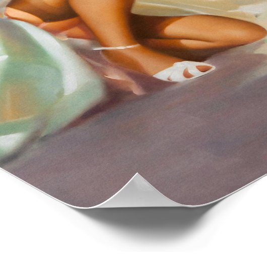 Pin-up Pleasing Haar Kudde Poster (Hoek)