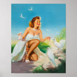 Pin-up Pleasing Haar Kudde Poster