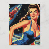 Pin-up Retro-ruimte Briefkaart (Voorkant)