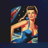 Pin-up Retro-ruimte Briefkaart