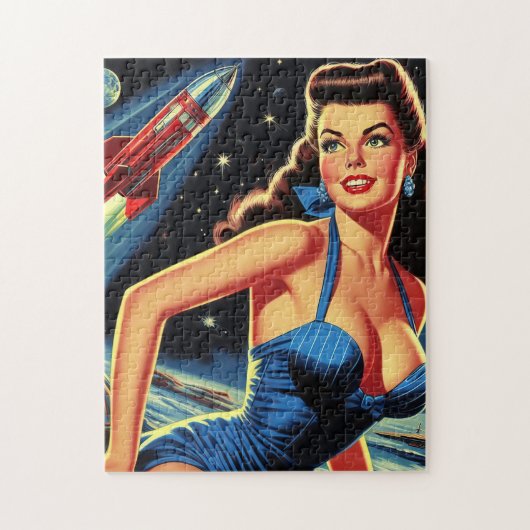 Pin-up Retro-ruimte Legpuzzel (Verticaal)