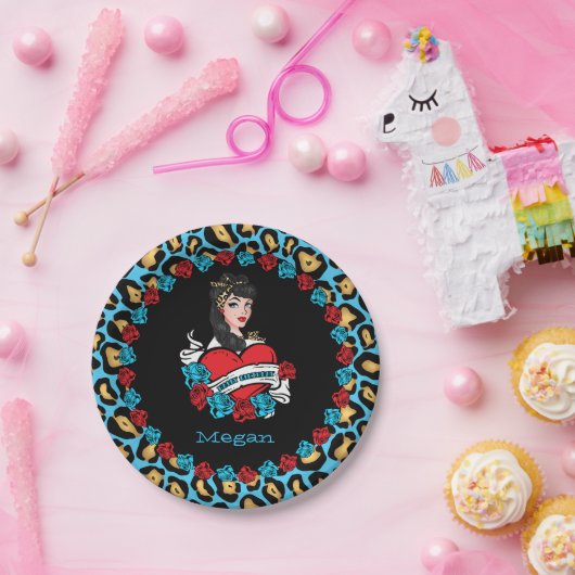 Pin-up, Rock-A-Billy Papieren Bordje (Feest)