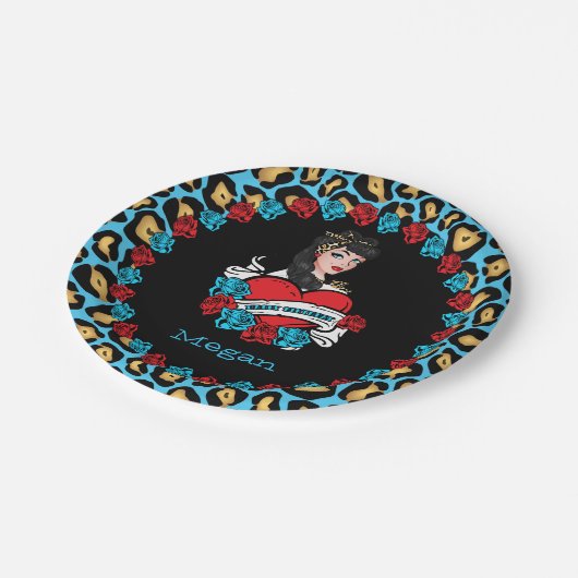 Pin-up, Rock-A-Billy Papieren Bordje (Gekanteld)