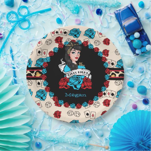 Pin-up, Rock-A-Billy Papieren Bordje (Feest)