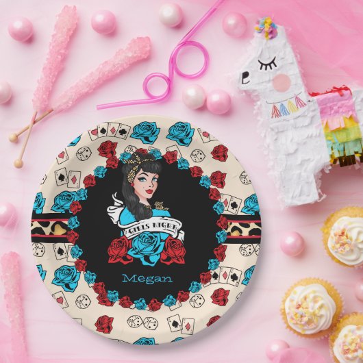 Pin-up, Rock-A-Billy Papieren Bordje (Feest)