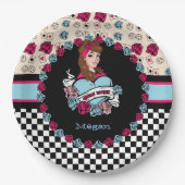 Pin-up, Rock-A-Billy Papieren Bordje (Voorkant)