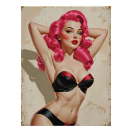 Pin-up Rose Flamboyante Perfect Poster