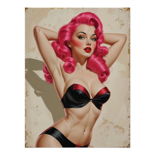 Pin-up Rose Flamboyante Perfect Poster (Voorkant)