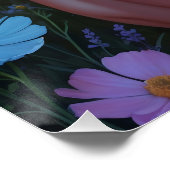 Pin-Up Rousse weergeven in een bloemveld Perfect Poster (Hoek)