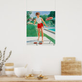 Pin-Up Spelen Shuffleboard Kunst Poster (Keuken)