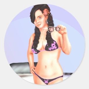 Pin-up-sticker Ronde Sticker