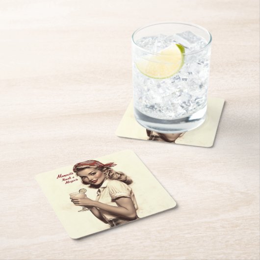 pin-up stijl: Mamacita heeft een Margarita nodig Kartonnen Onderzetters (Insitu)