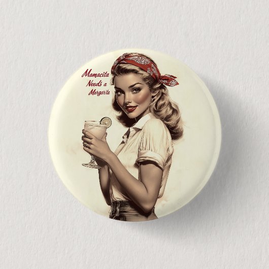  pin-up stijl: Mamacita heeft een Margarita nodig Ronde Button 3,2 Cm (Voorkant)