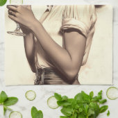  pin-up stijl: Mamacita heeft een Margarita nodig Theedoek (Gevouwen)