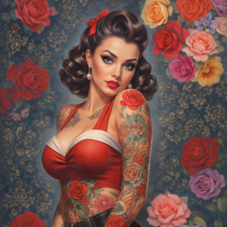 Pin-up Tattoo schoonheid decoupage papier