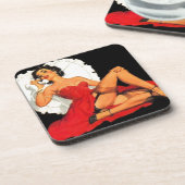 Pin Up Valentijn Girl Bier Onderzetter (Linkerzijde)