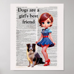 Pin UP van Cartoon Woordenboek Poster