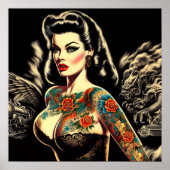 Pin-up van getatoeëerde Gothic Poster (Voorkant)