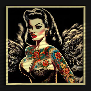 Pin-up van getatoeëerde Gothic Poster