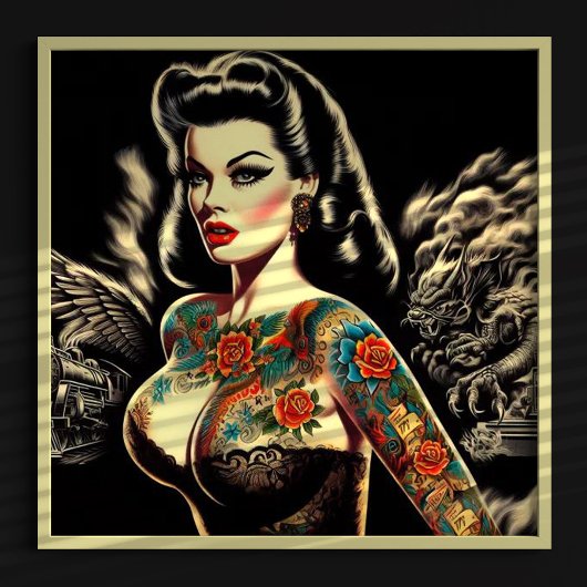 Pin-up van getatoeëerde Gothic Poster