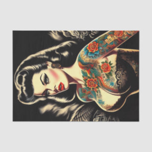 Pin-up van getatoeëerde Gothic Tissuepapier