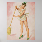 Pin-up vegen vrouw kunst poster (Voorkant)