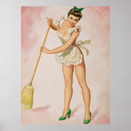 Pin-up vegen vrouw kunst poster