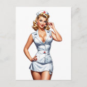  Pin-up Verpleegster Digitale Kunst Briefkaart (Voorkant)