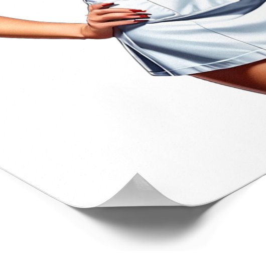 Pin-up Verpleegster Digitale Kunst Poster (Hoek)