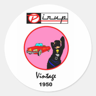 PIN-UP Vintage 1950 Ronde Sticker