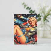 Pin-up voor astronaut briefkaart (Staand voorkant)