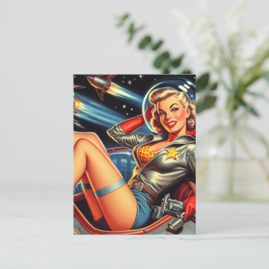 Pin-up voor astronaut briefkaart (Staand voorkant)