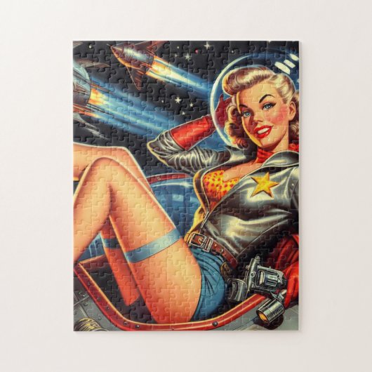 Pin-up voor astronaut legpuzzel (Verticaal)