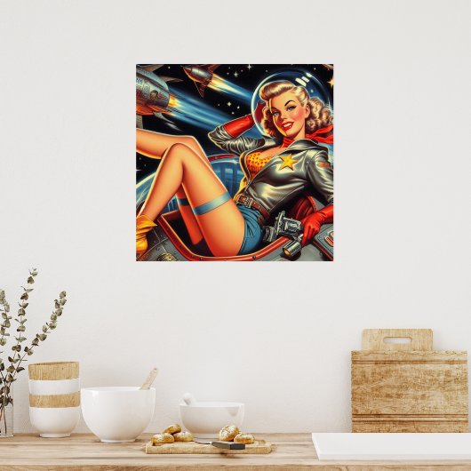 Pin-up voor astronaut poster (Keuken)