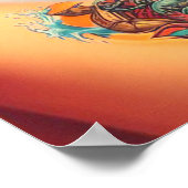 Pin-up voor getatoeëerd strand poster (Hoek)