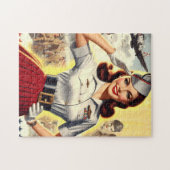 Pin-up voor militaire retromodus legpuzzel (Horizontaal)