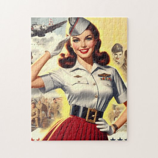 Pin-up voor militaire retromodus legpuzzel (Verticaal)