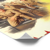 Pin-up voor militaire retromodus poster (Hoek)