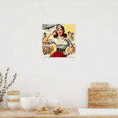 Pin-up voor militaire retromodus poster (Keuken)