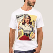 Pin-up voor militaire retromodus t-shirt (Voorkant)