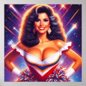 Pin-up voor retrowave cheerleader poster (Voorkant)
