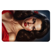 Pin-up vrouw in Red Dress. Magneet (Horizontaal)