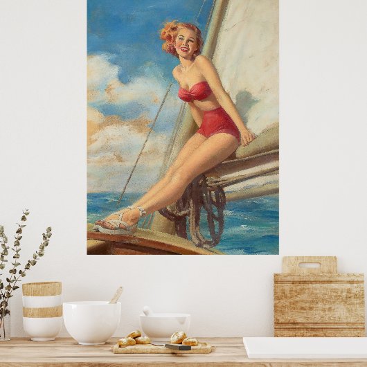 Pin-Up Zeilen  Kunst Poster (Keuken)