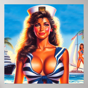 Pin-up zeiler jaren 80 poster