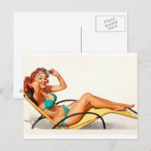 Pin-up zomertijd briefkaart (Voorkant / Achterkant)